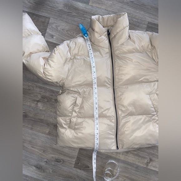 Women’s Dynamite NWT Beige Grey Quilted puffer Jacket‎ size Large - Picture 7 of 13